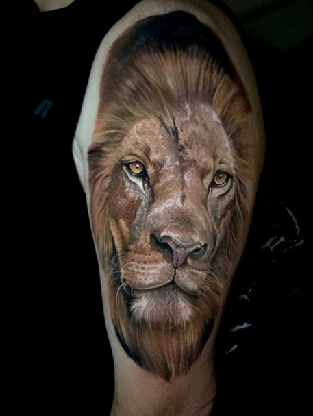 Lion tattoo by Poch